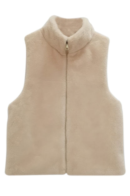 Solid Faux Fur Vest - All Season Fashion