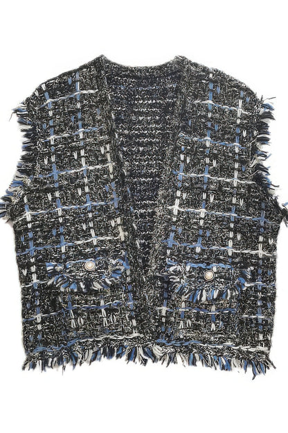 Plaid Tweed Vest - All Season Fashion