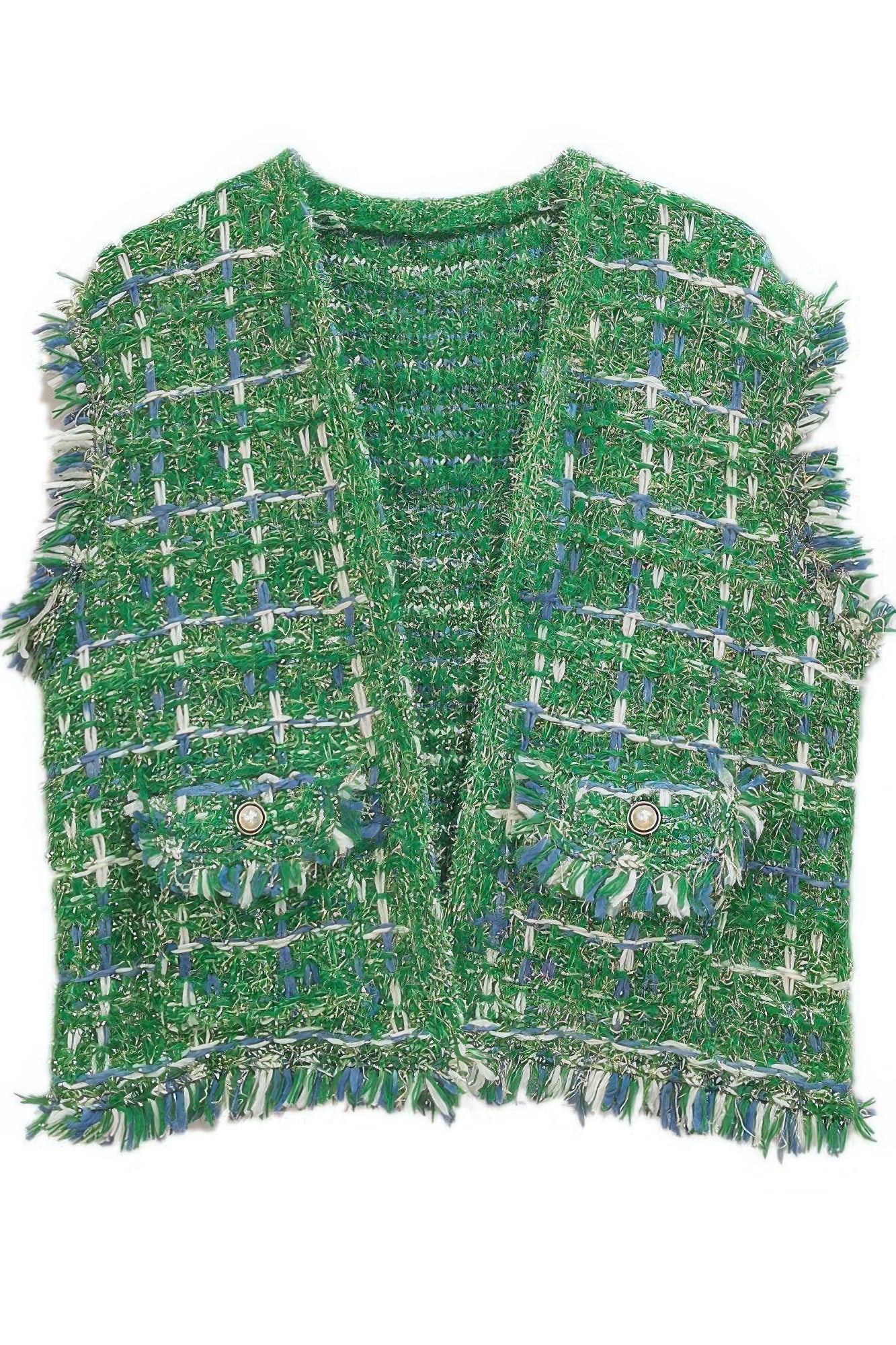 Plaid Tweed Vest - All Season Fashion
