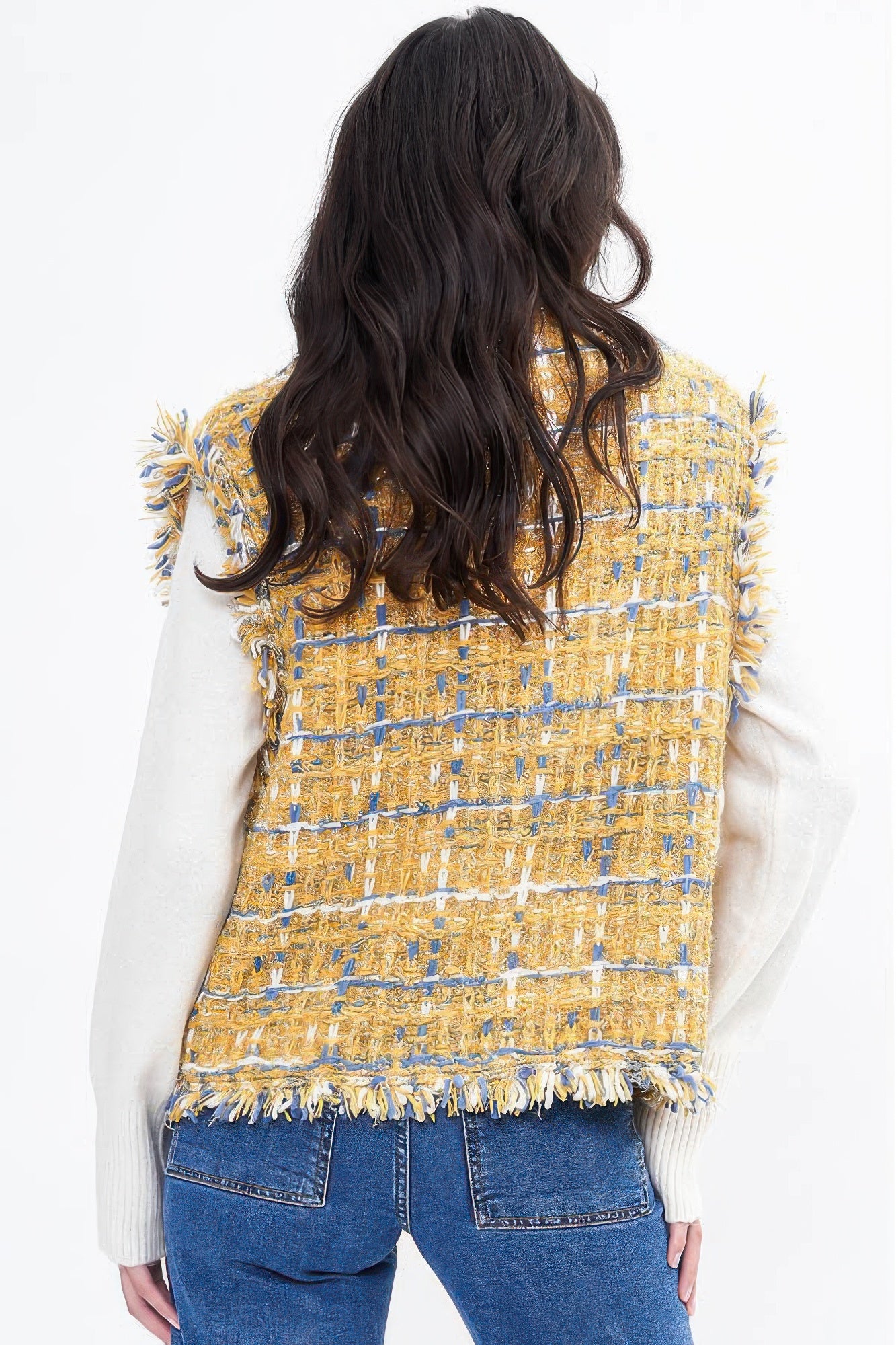 Plaid Tweed Vest - All Season Fashion
