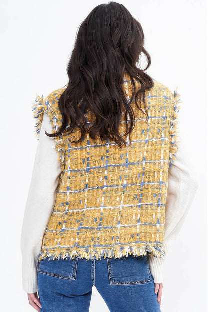 Plaid Tweed Vest - All Season Fashion