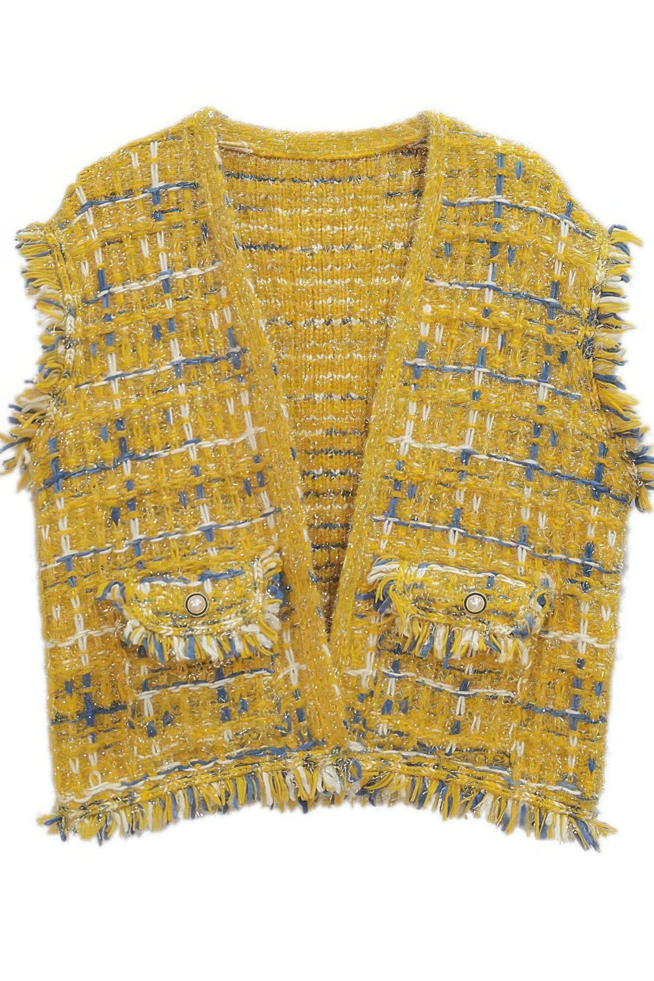 Plaid Tweed Vest - All Season Fashion