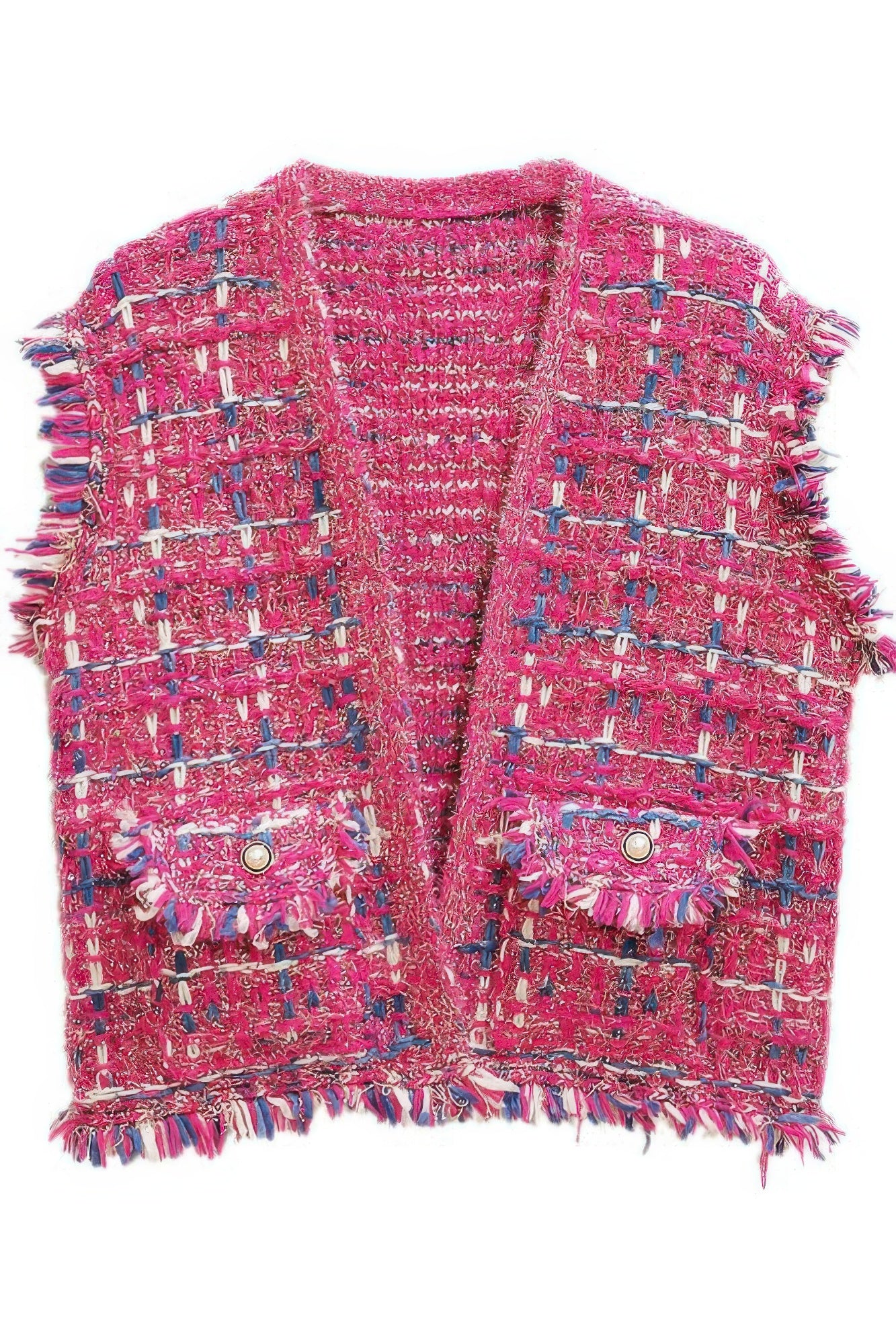 Plaid Tweed Vest - All Season Fashion