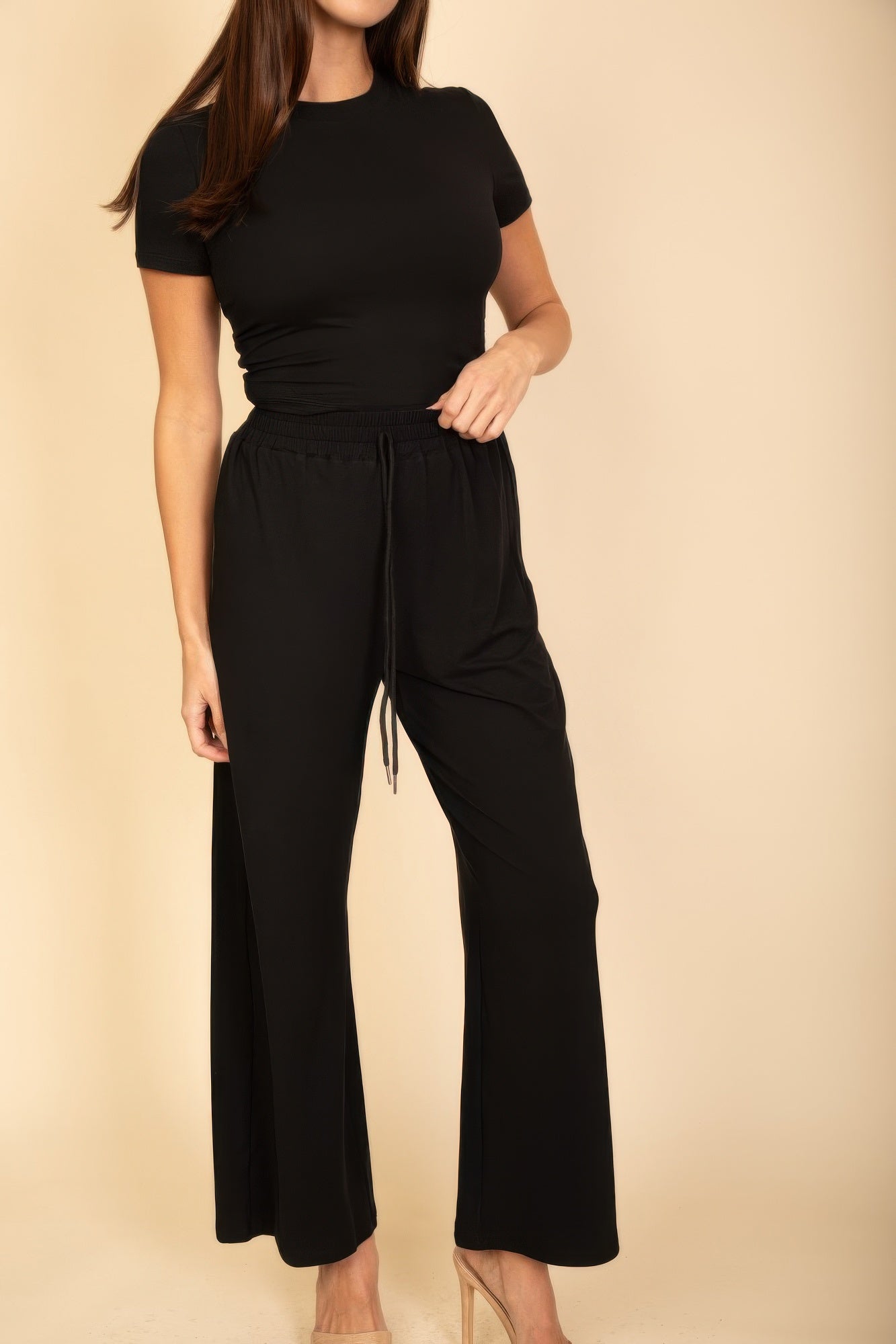 Relaxed Fit Top And Wide-leg Pants Set - All Season Fashion