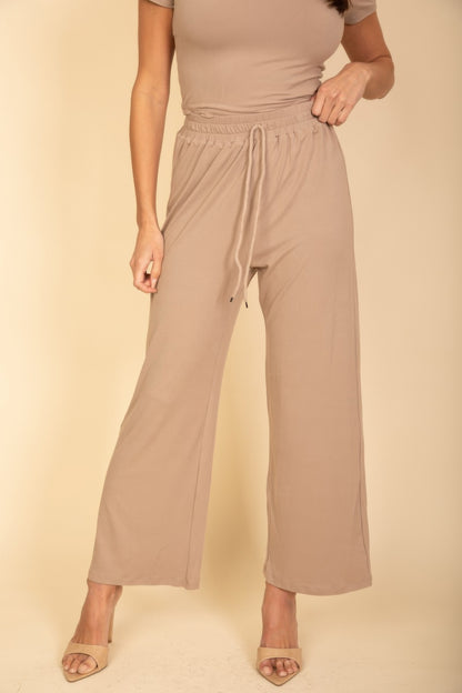 Relaxed Fit Top And Wide-leg Pants Set - All Season Fashion