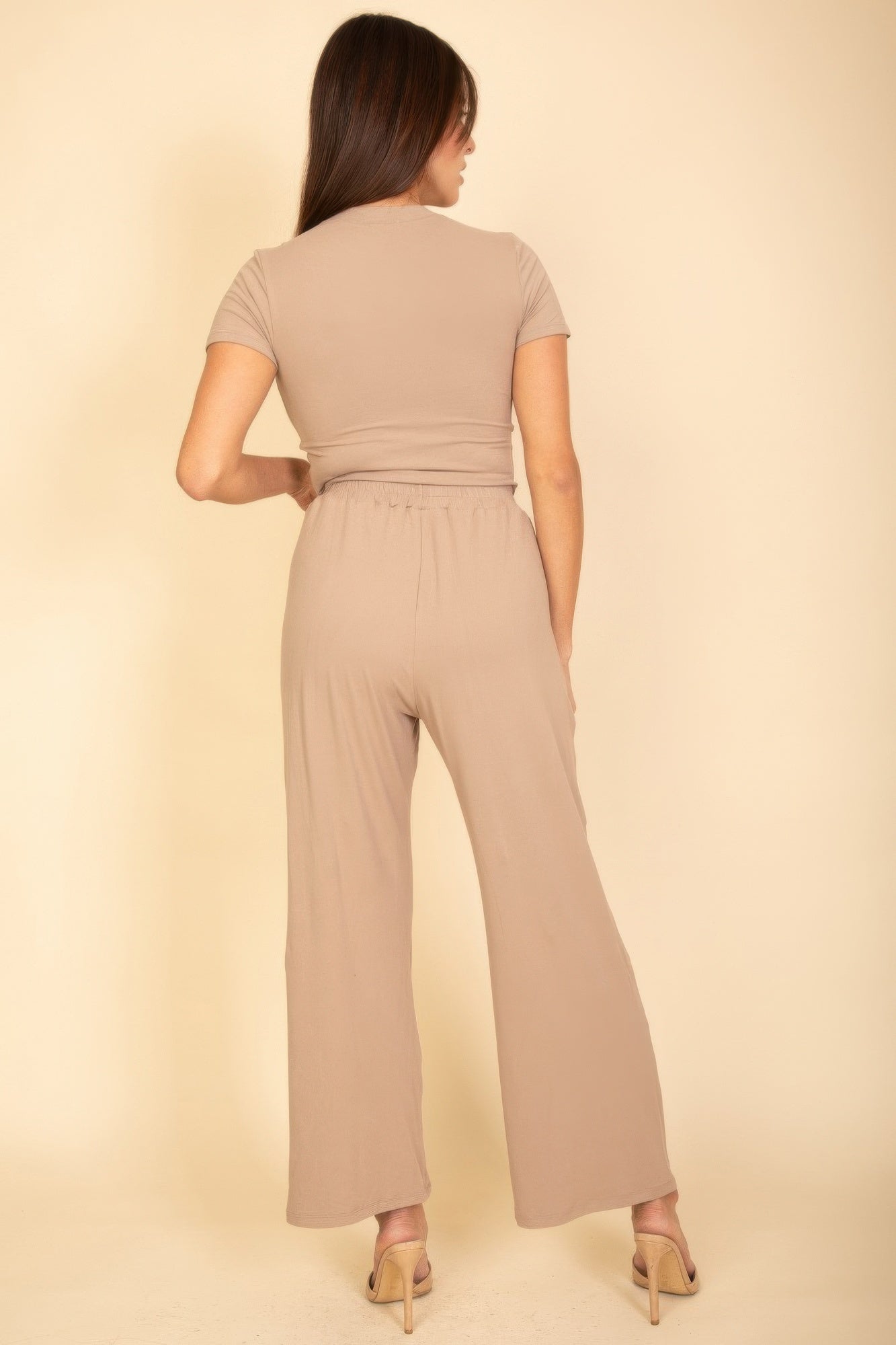 Relaxed Fit Top And Wide-leg Pants Set - All Season Fashion