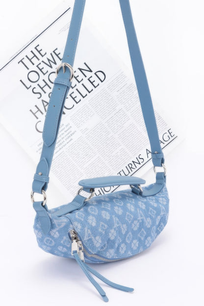 Embossed Denim Crossbody Bag - All Season Fashion