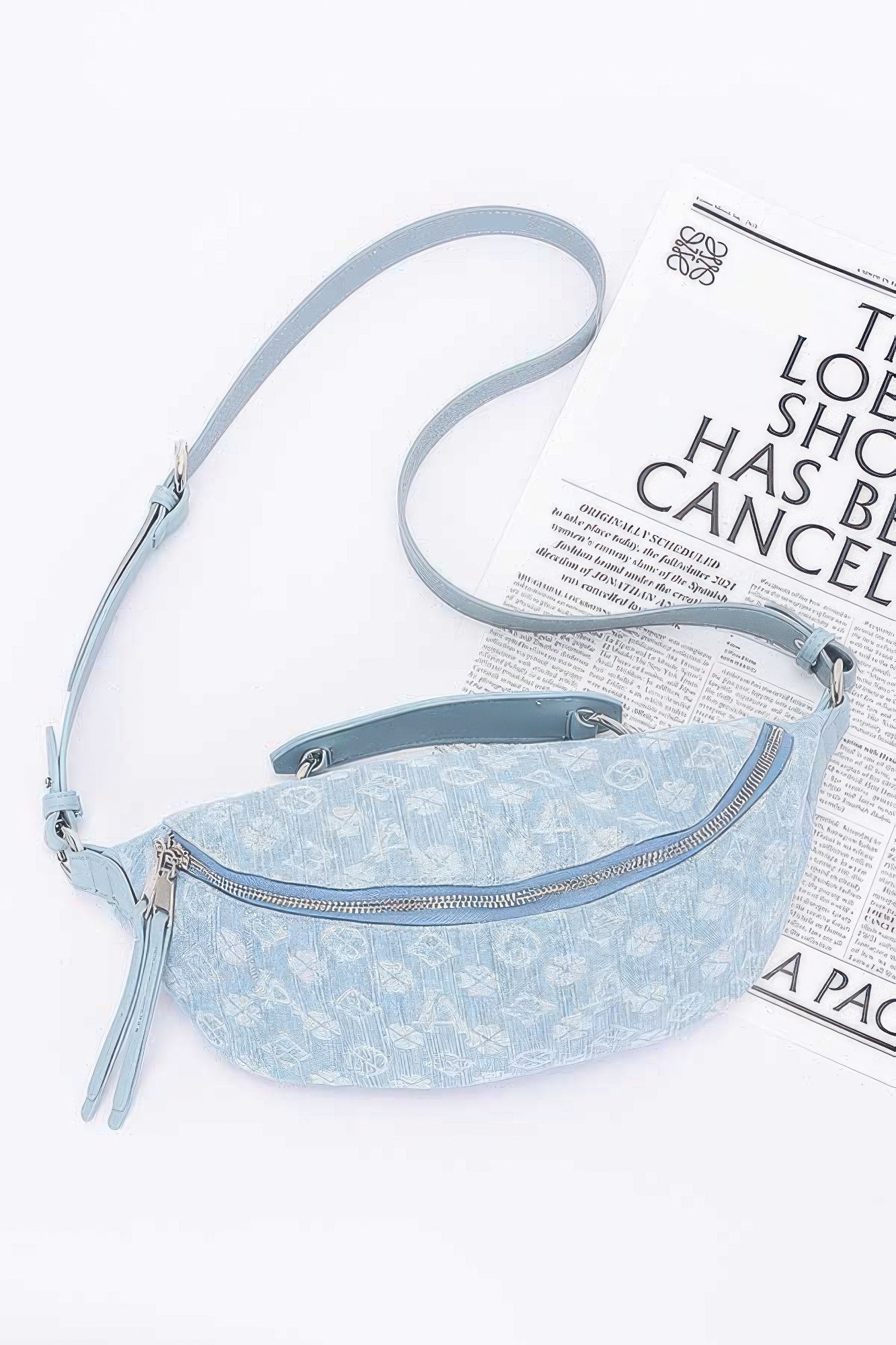 Embossed Denim Crossbody Bag - All Season Fashion