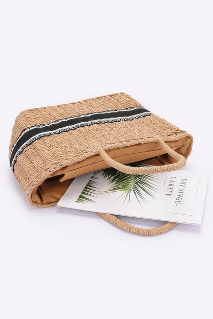 Faux Straw Tote Bag - All Season Fashion