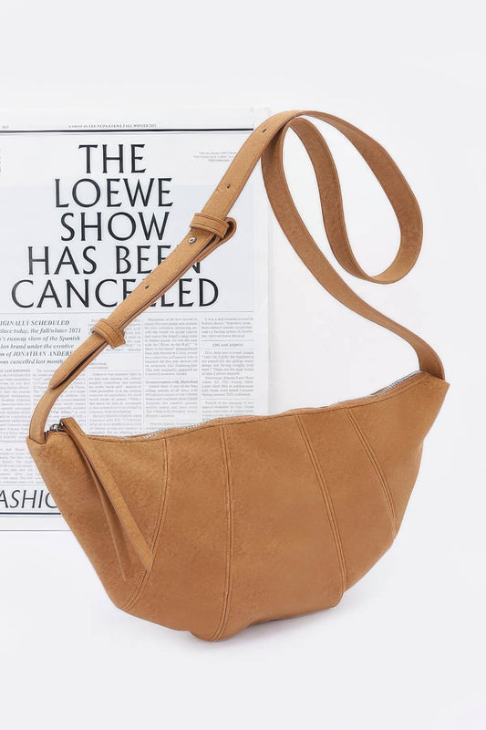 Faux Suede Croissant Bag - All Season Fashion