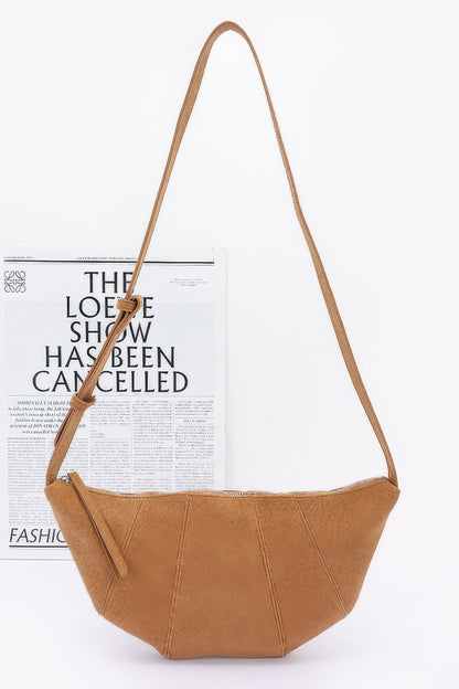 Faux Suede Croissant Bag - All Season Fashion