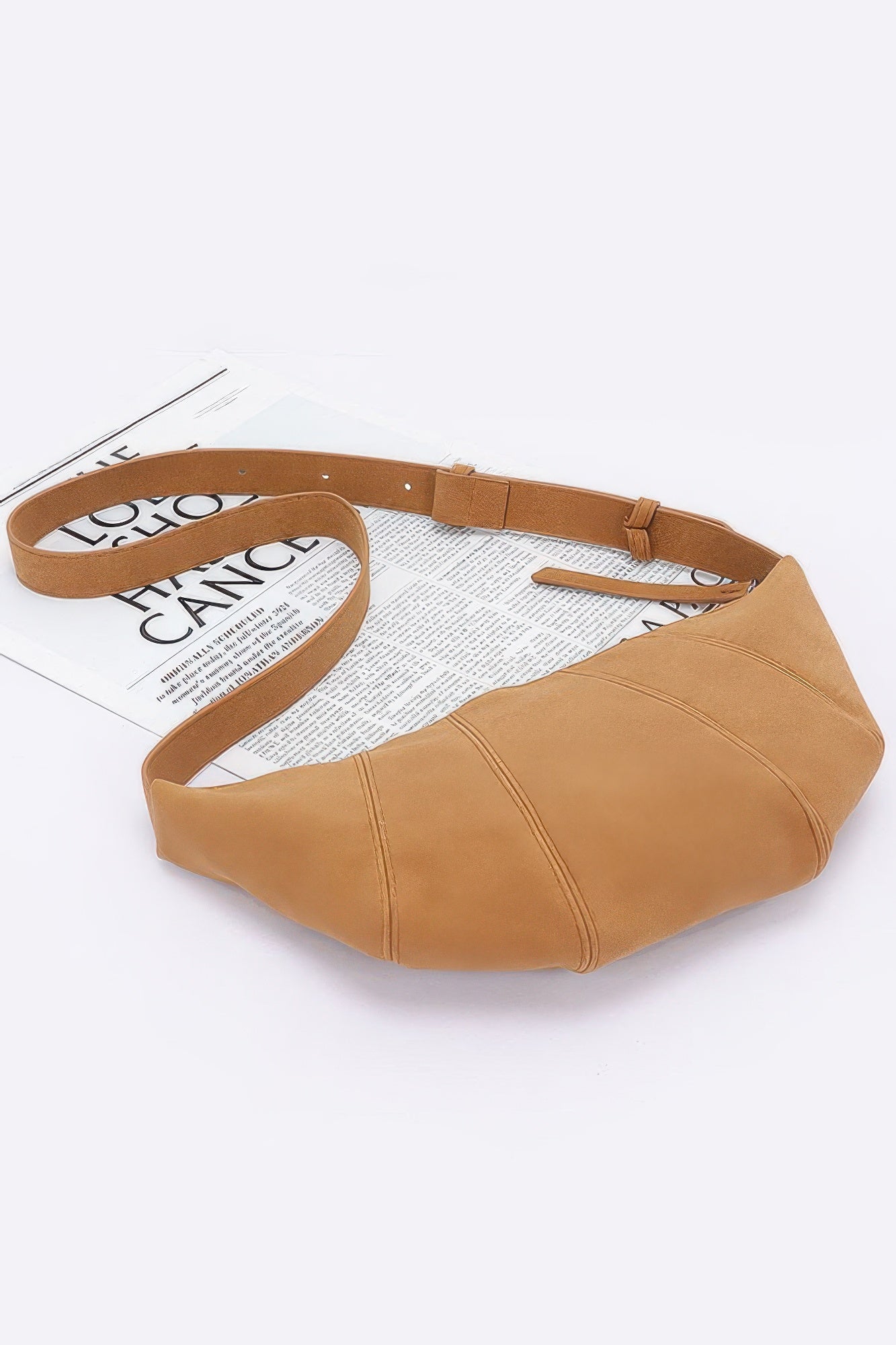 Faux Suede Croissant Bag - All Season Fashion