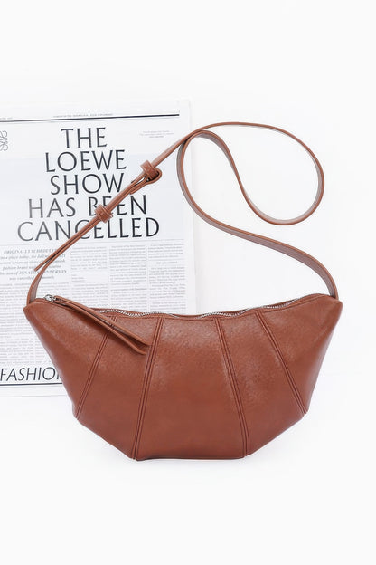Faux Leather Croissant Bag - All Season Fashion
