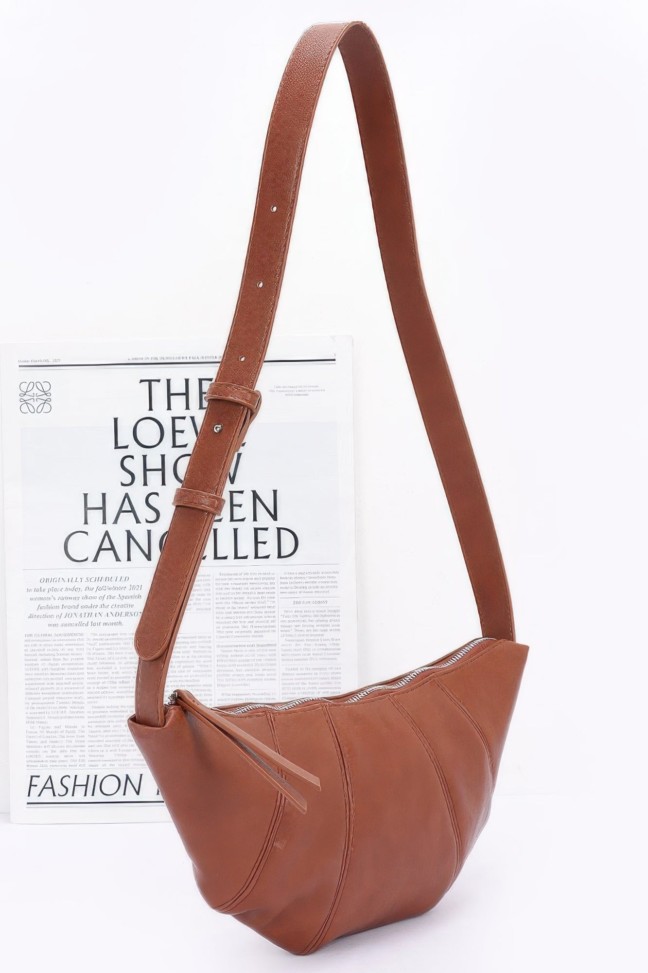 Faux Leather Croissant Bag - All Season Fashion