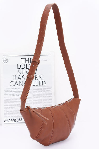 Faux Leather Croissant Bag - All Season Fashion
