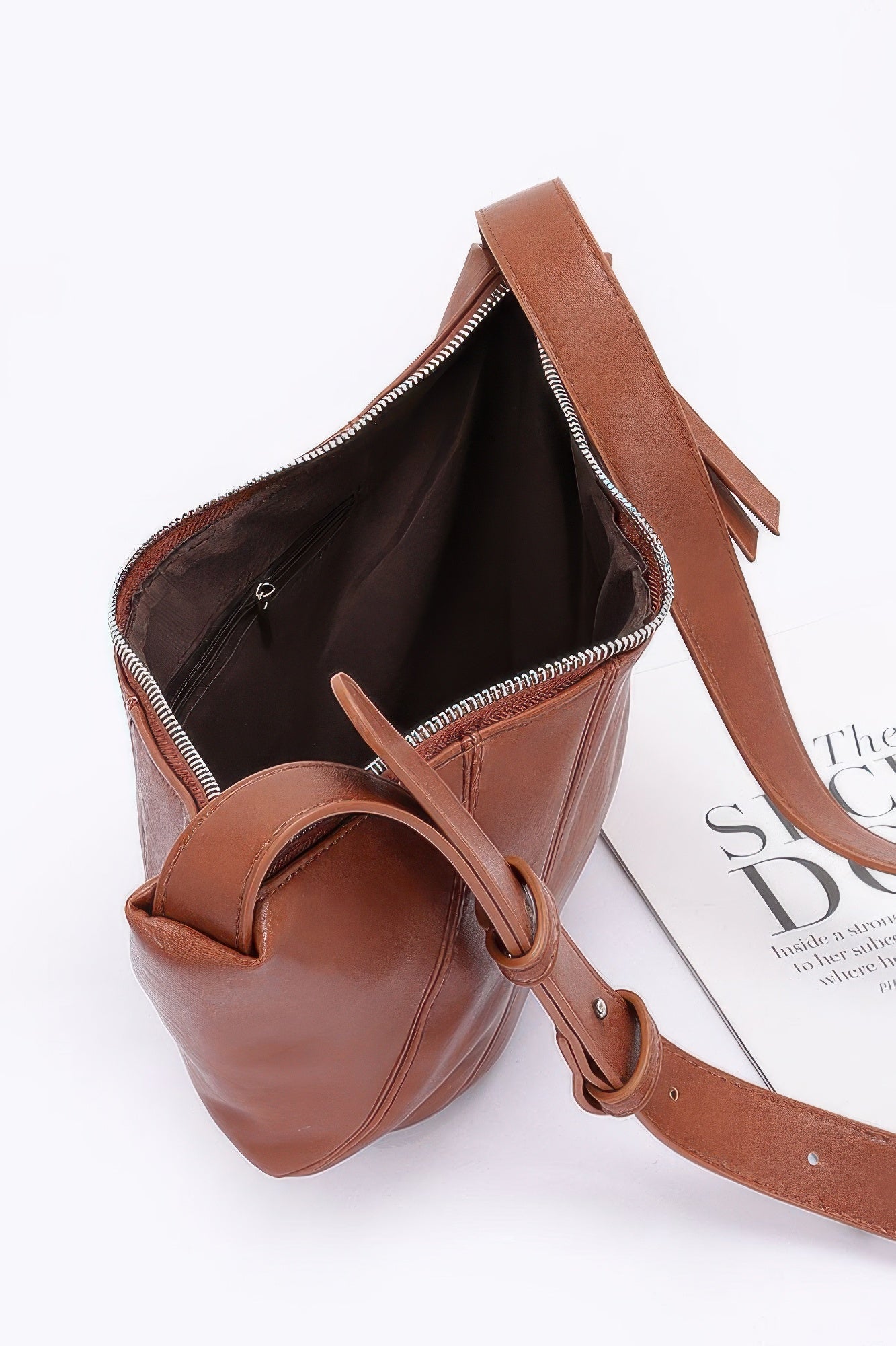 Faux Leather Croissant Bag - All Season Fashion