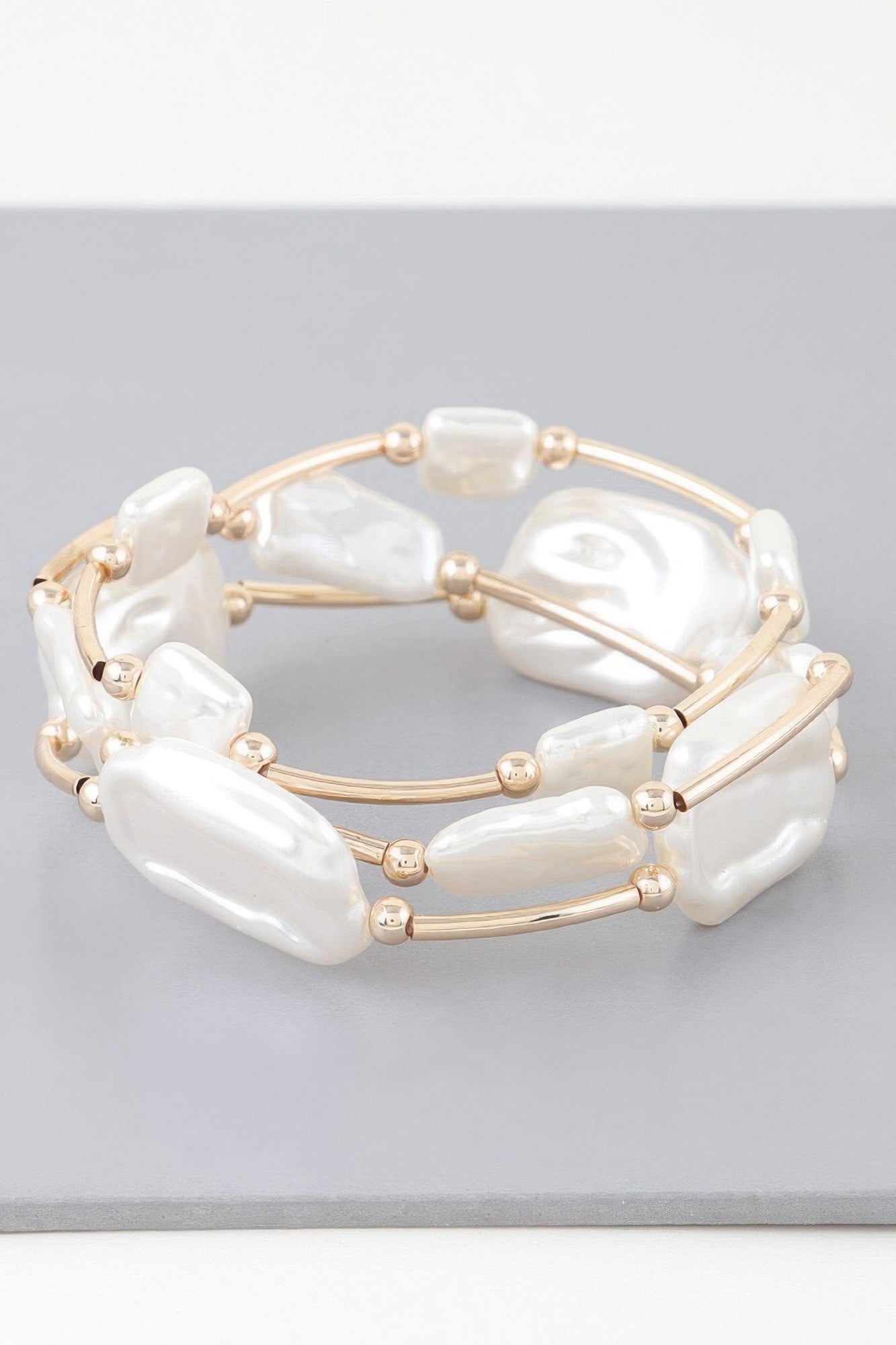 Multi Abstract Pearl Stone Tube Bracelet - All Season Fashion