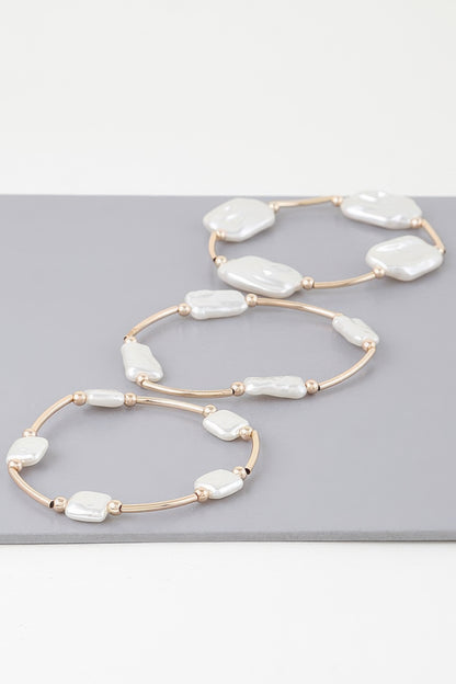 Multi Abstract Pearl Stone Tube Bracelet - All Season Fashion