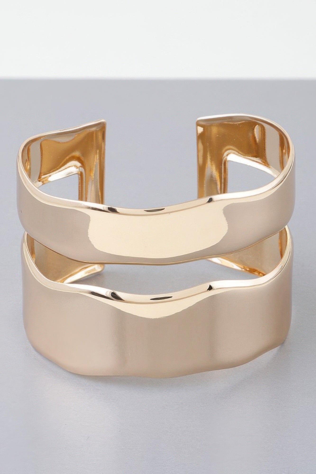 Shiny Double Open Cuff Bracelet - All Season Fashion