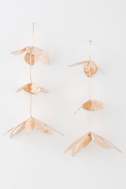 Triple Delicate Flower Drop Earrings - All Season Fashion