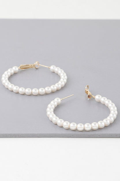 Multi Pearl Hoop Earrings - All Season Fashion