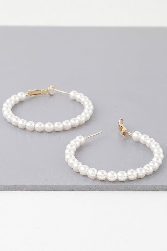 Multi Pearl Hoop Earrings - All Season Fashion