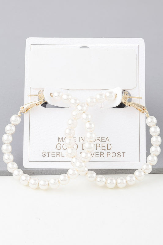 Multi Pearl Hoop Earrings - All Season Fashion