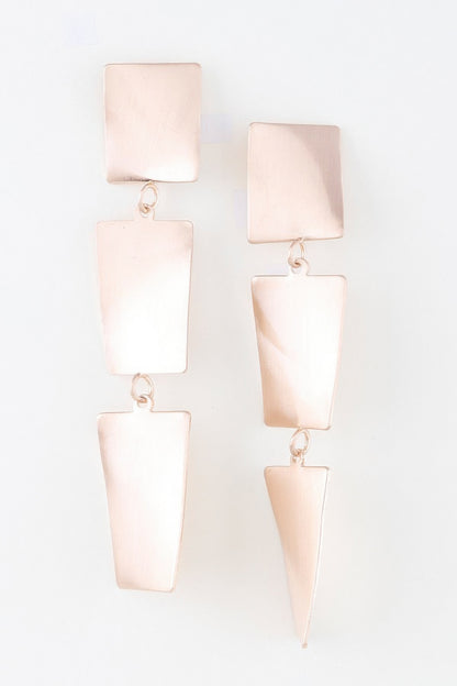 Triple Geometric Drop Earrings - All Season Fashion