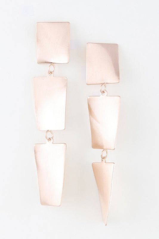 Triple Geometric Drop Earrings - All Season Fashion