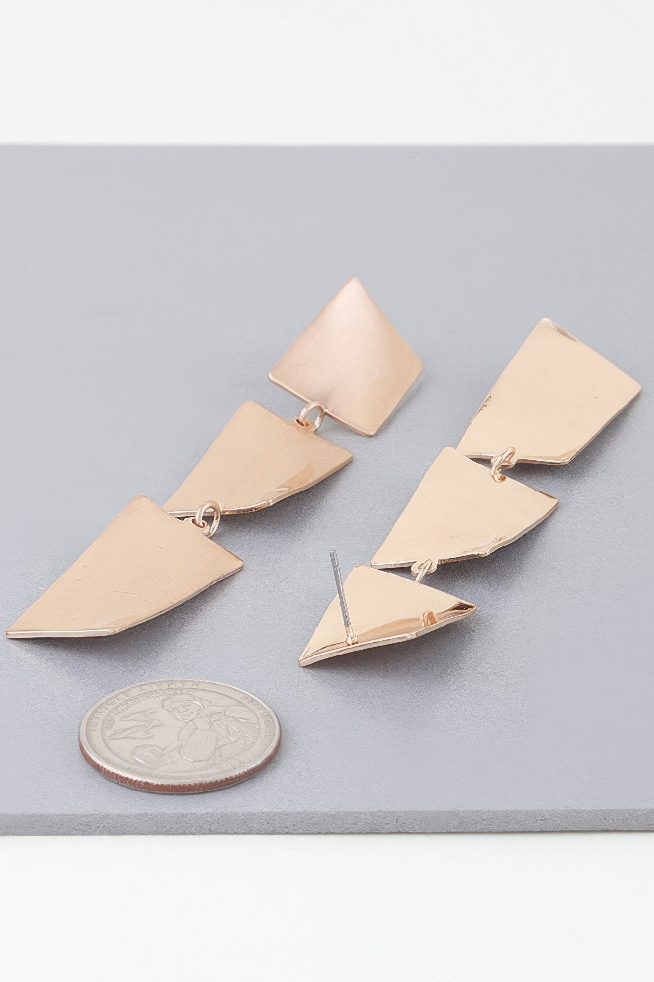 Triple Geometric Drop Earrings - All Season Fashion