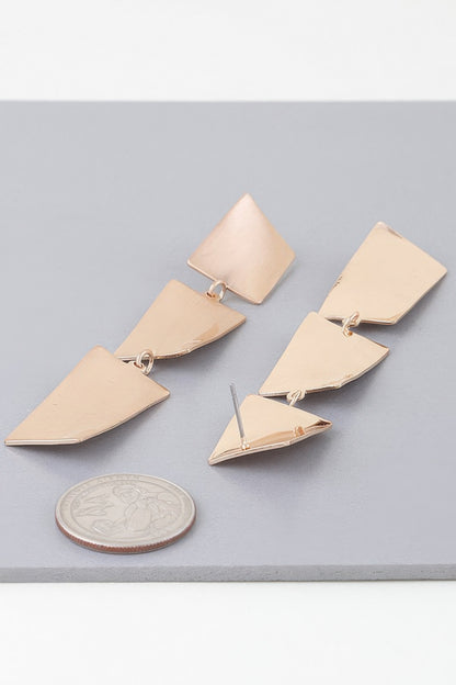 Triple Geometric Drop Earrings - All Season Fashion