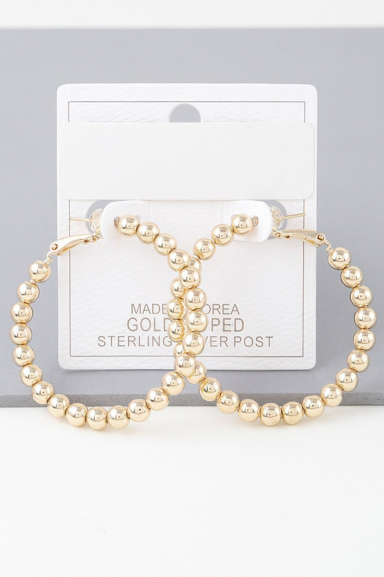 Shiny Beaded Hoop Earrings - All Season Fashion
