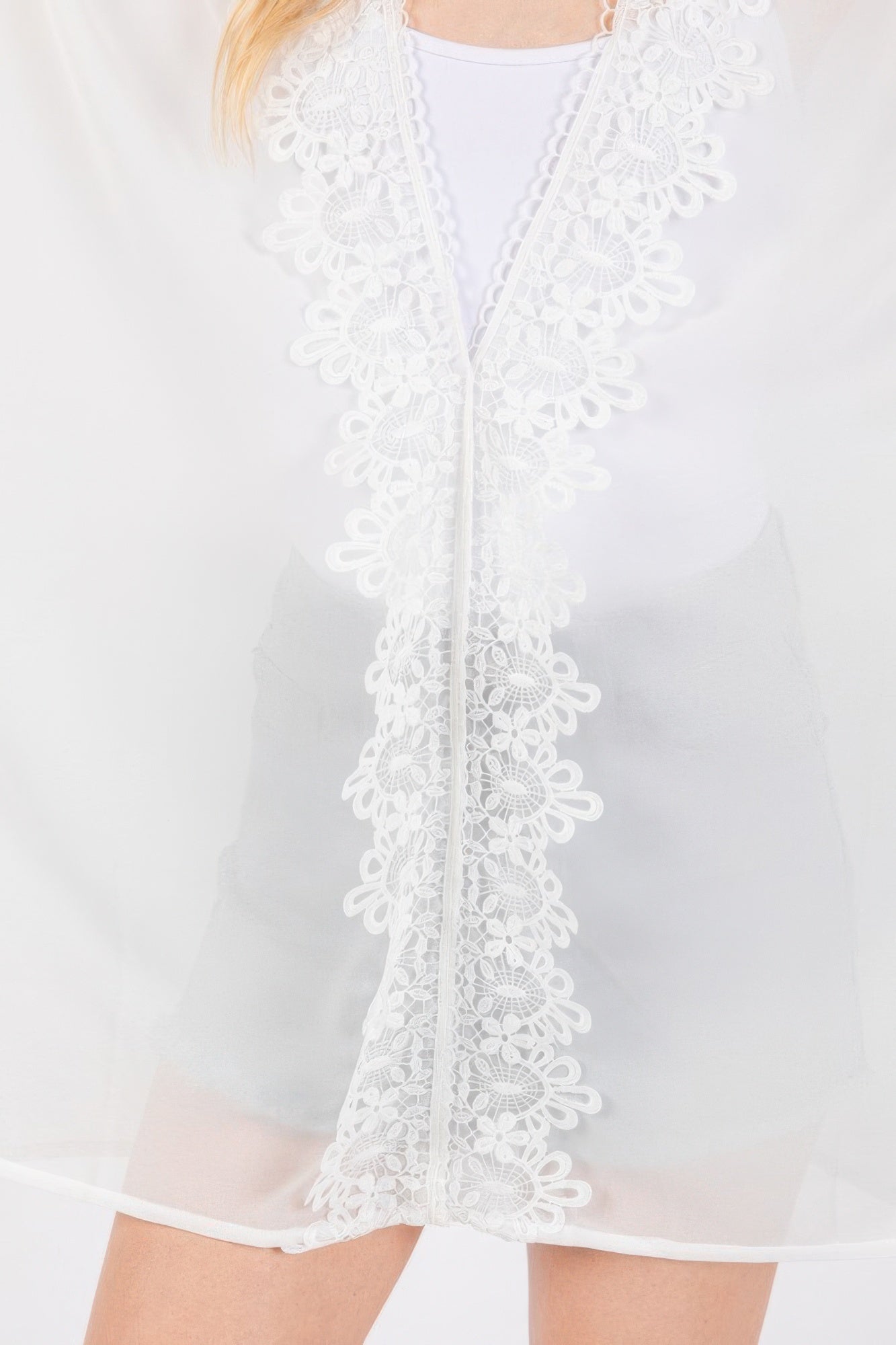Flower Pattern Trim Detail Poncho - All Season Fashion