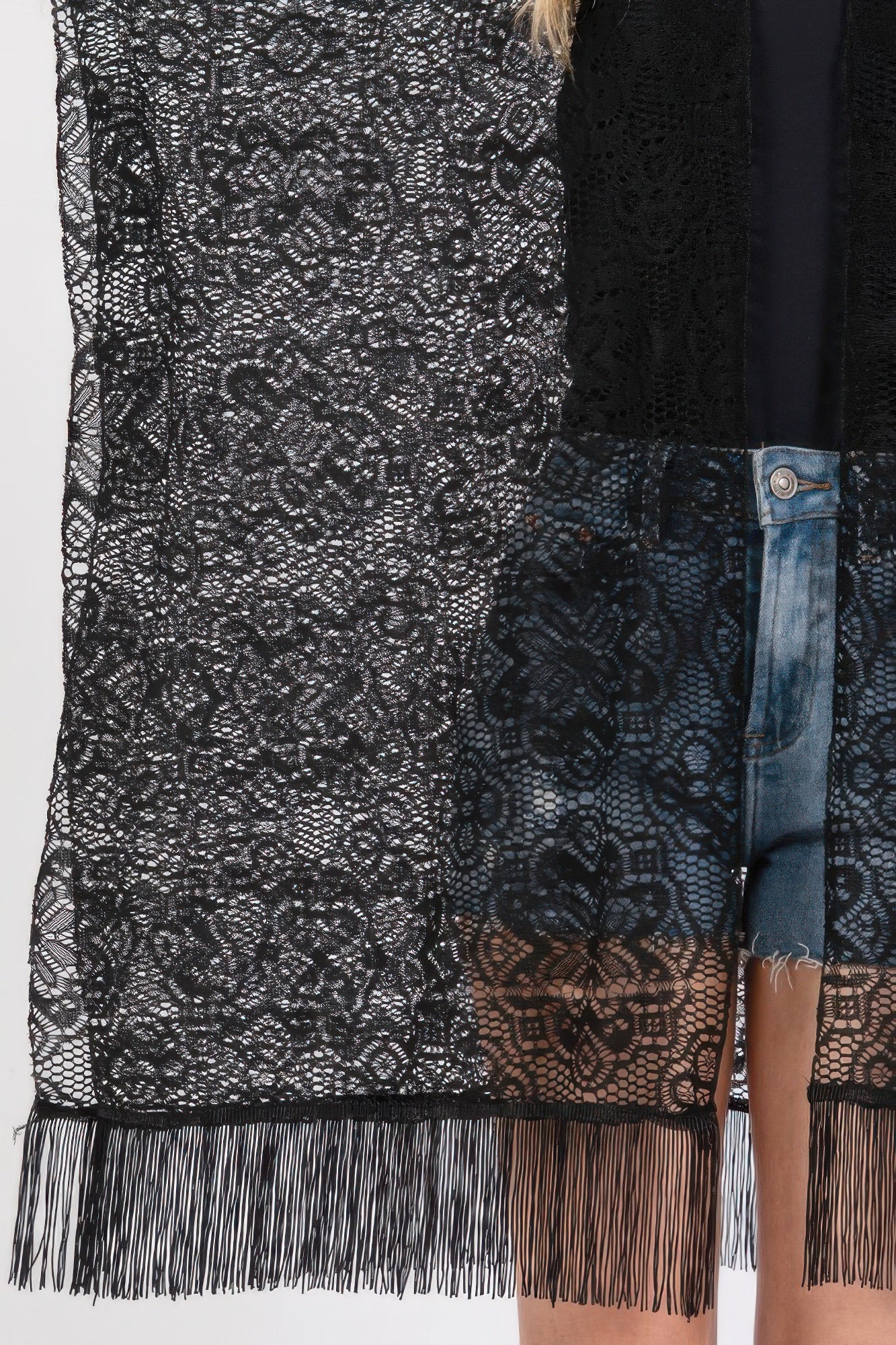 Flower Pattern Crochet Lace Tassel Cover Up - All Season Fashion