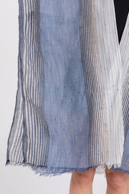 Striped Two Tone Cover Up Kimono - All Season Fashion