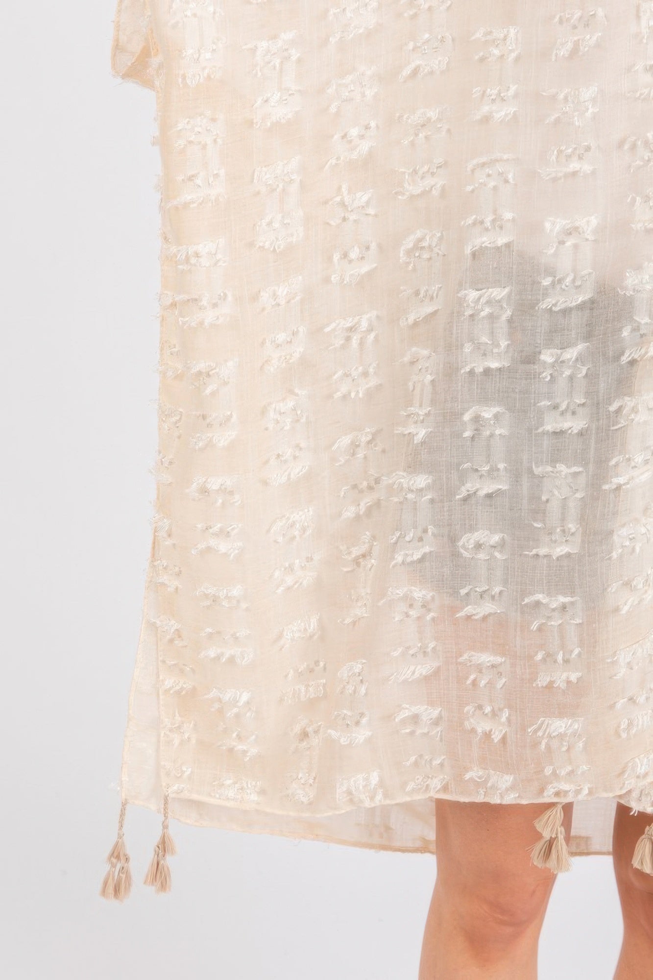 Distressed Pattern Tassel Kimono - All Season Fashion