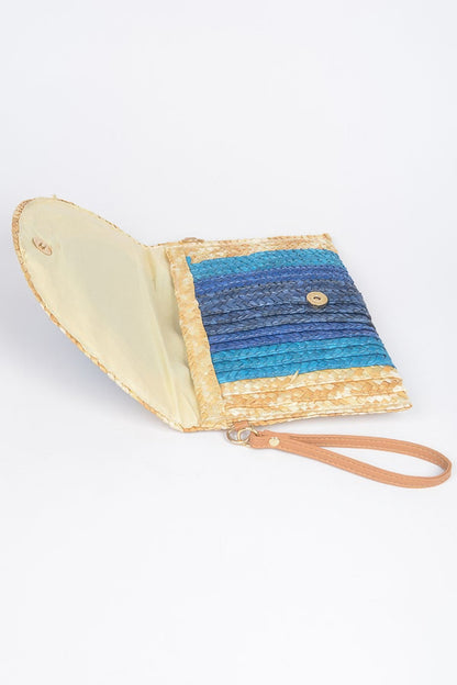 Straw Coloful Envelope Clutch - All Season Fashion