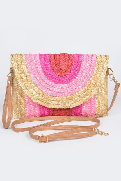Straw Coloful Envelope Clutch - All Season Fashion