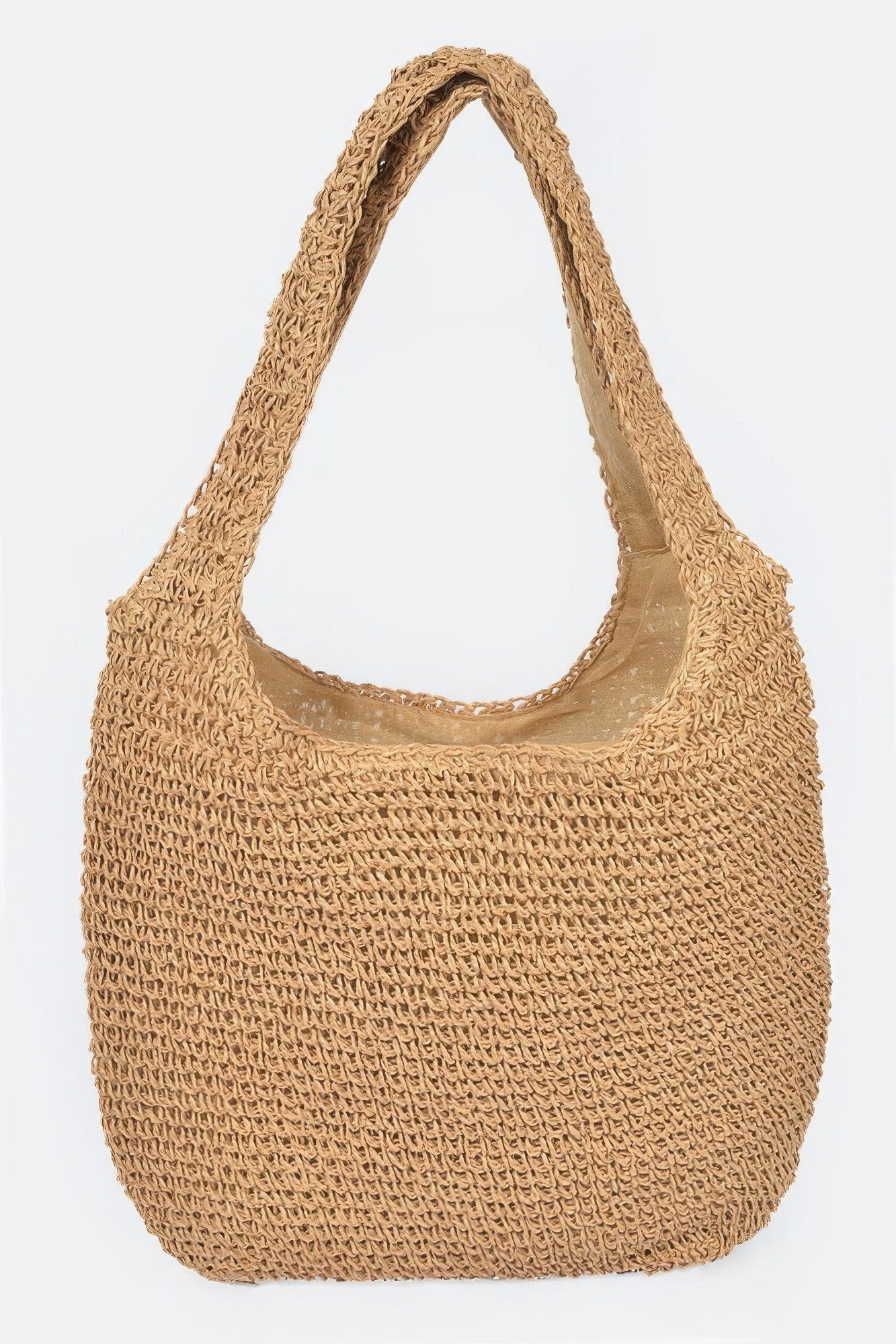 Faux Straw Hobo Bag - All Season Fashion