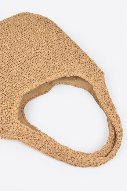 Faux Straw Hobo Bag - All Season Fashion