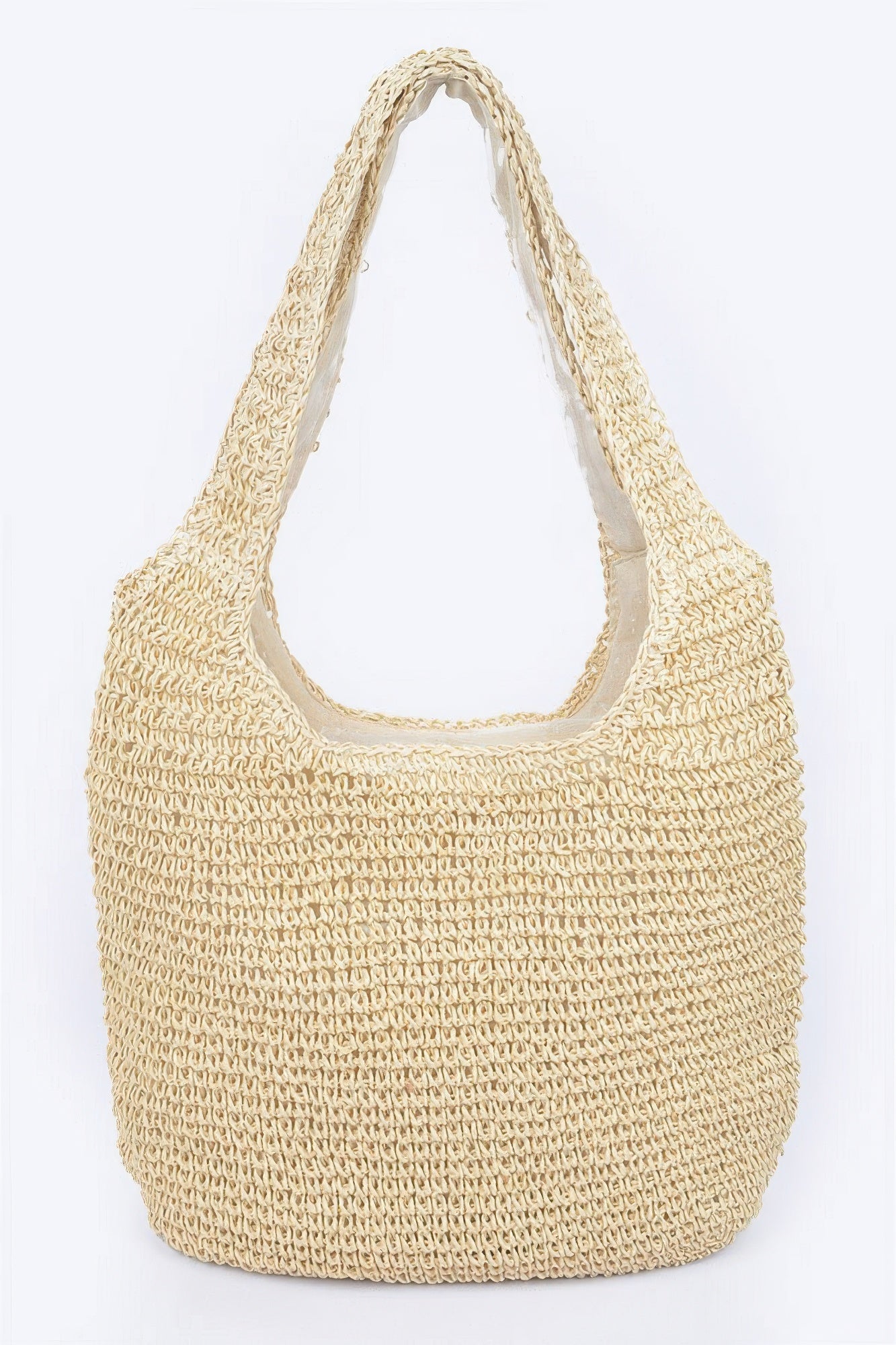 Faux Straw Hobo Bag - All Season Fashion