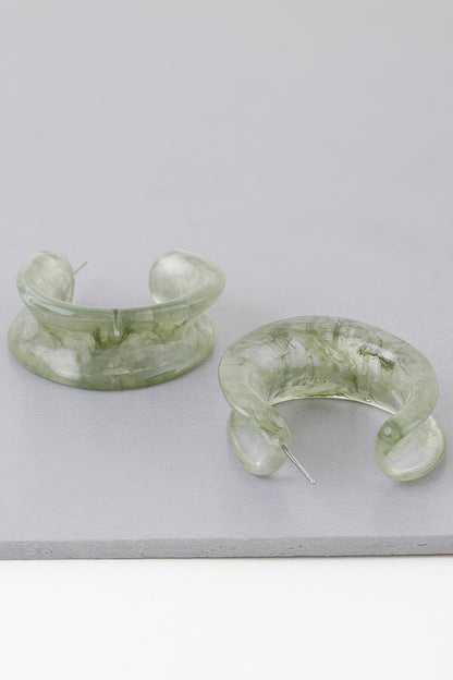 Multi Marble Stone Hoop Earrings - All Season Fashion