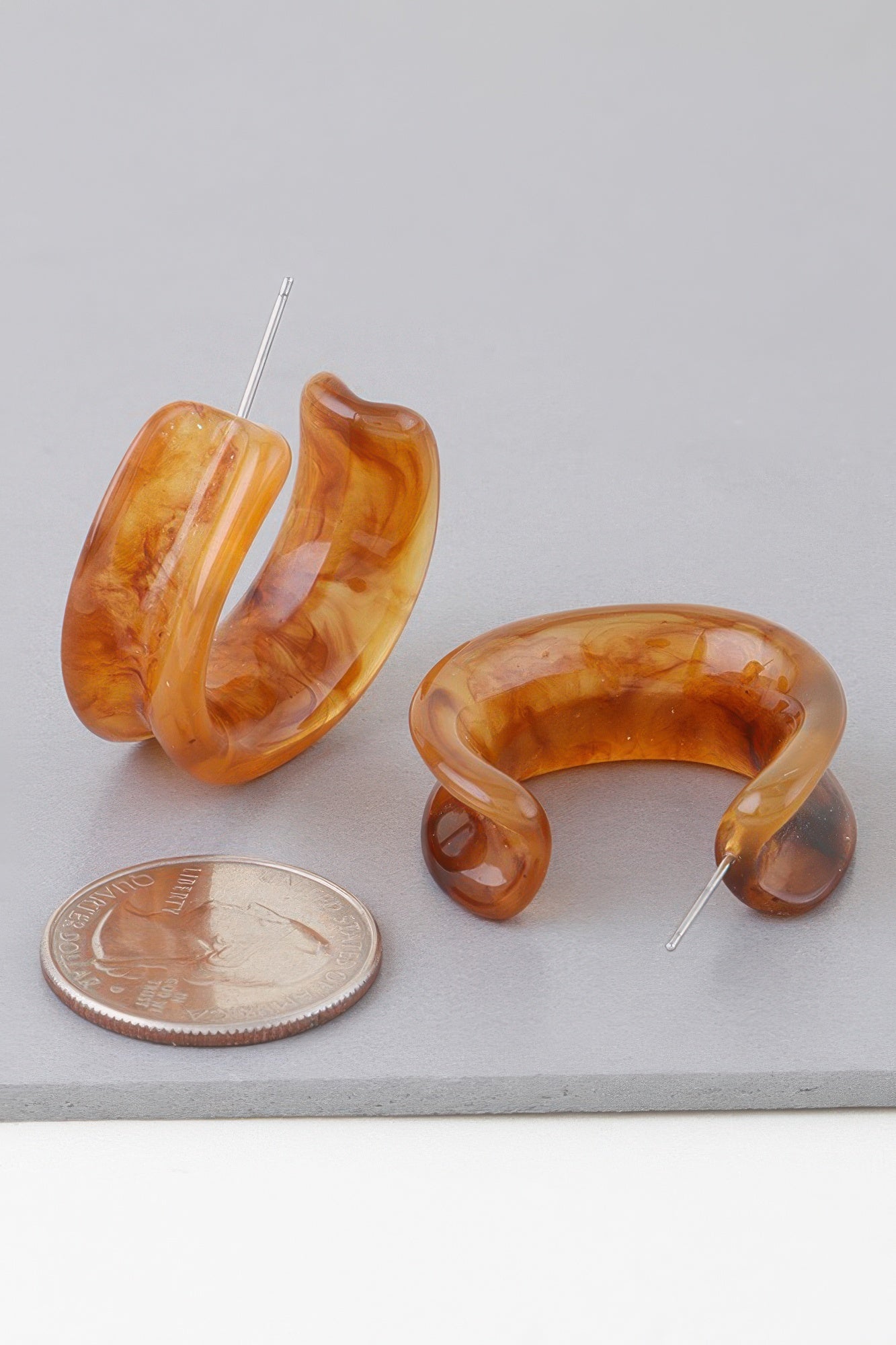 Multi Marble Stone Hoop Earrings - All Season Fashion