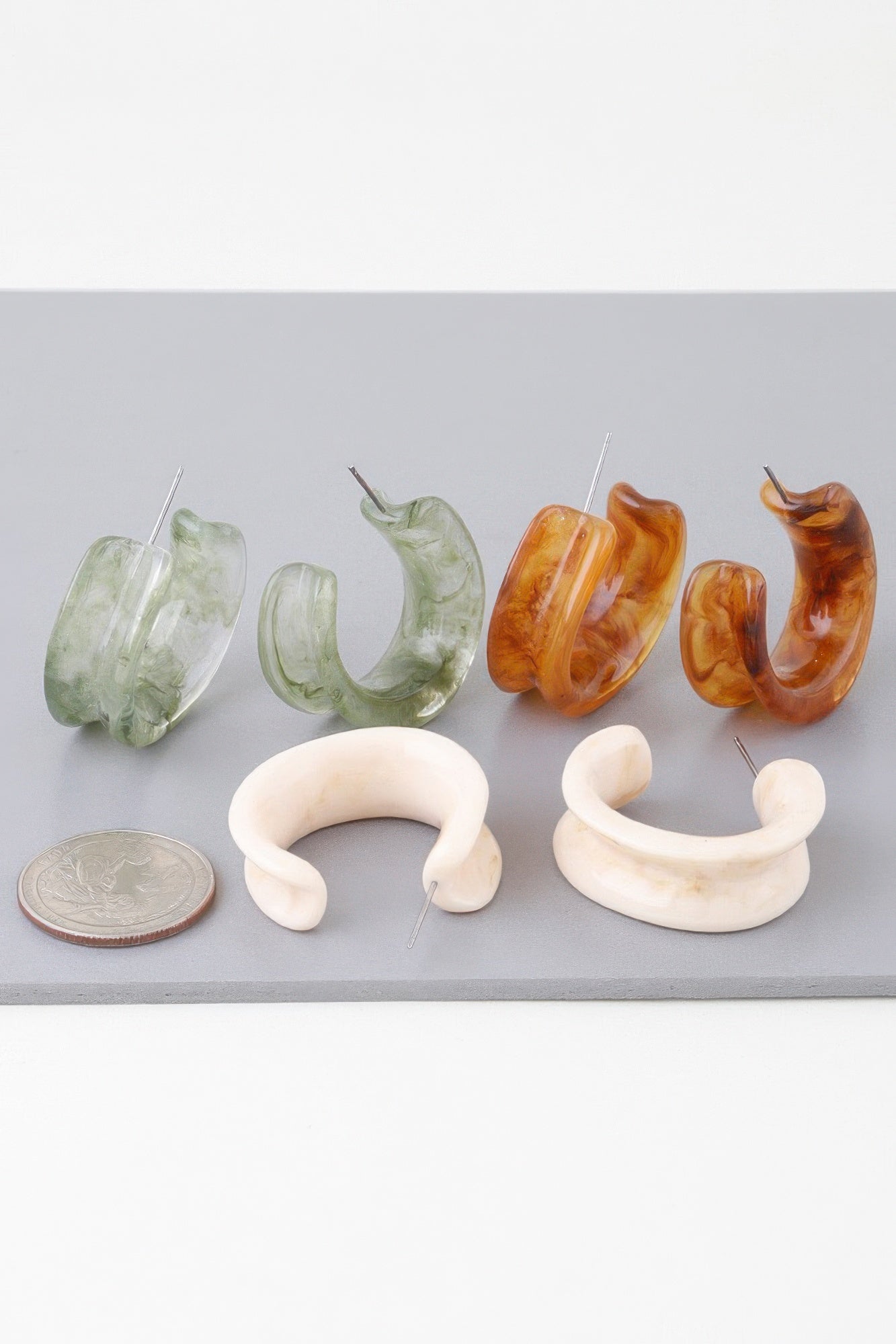 Multi Marble Stone Hoop Earrings - All Season Fashion
