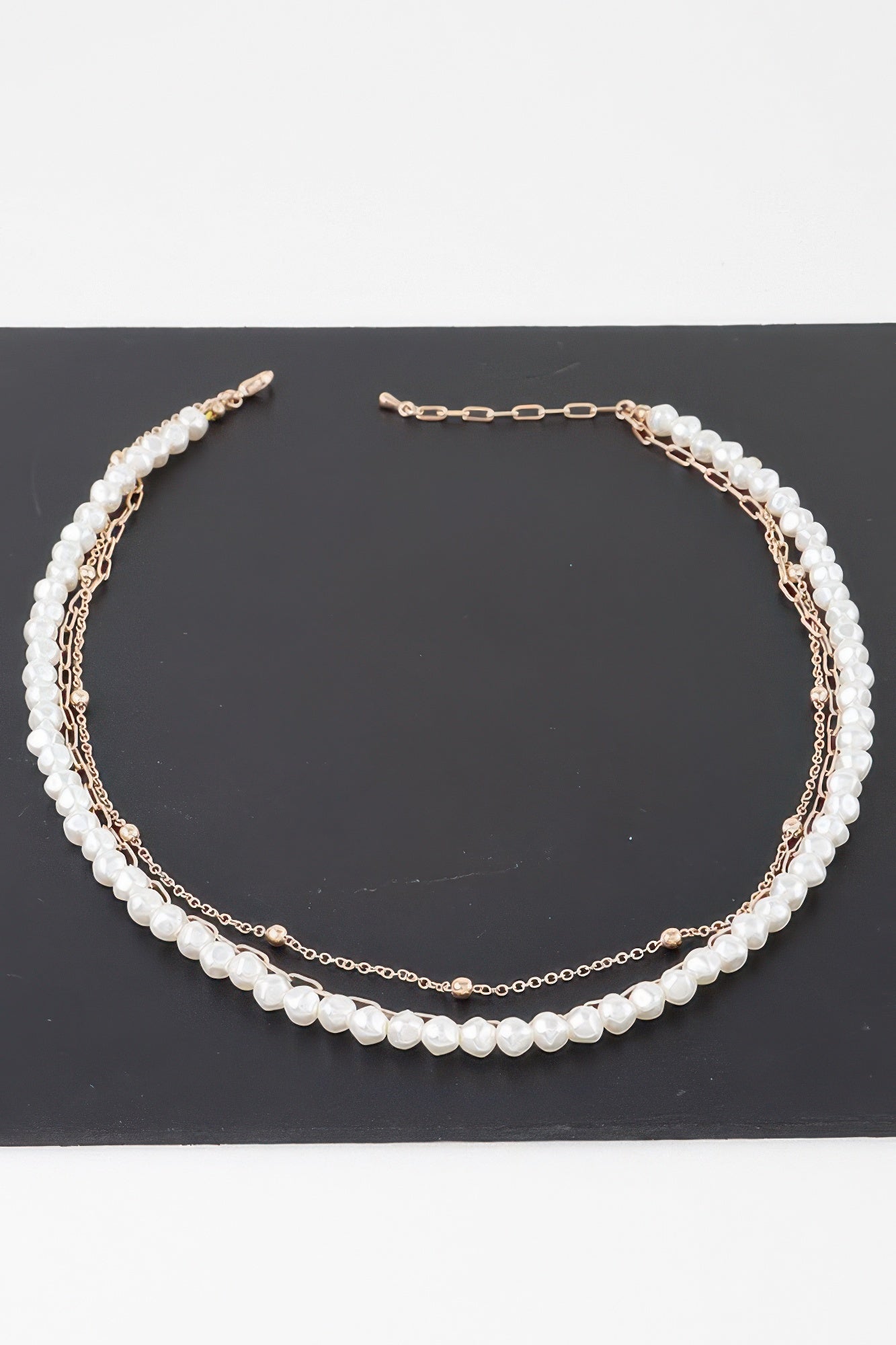 Triple Pearl Chain Necklace - All Season Fashion