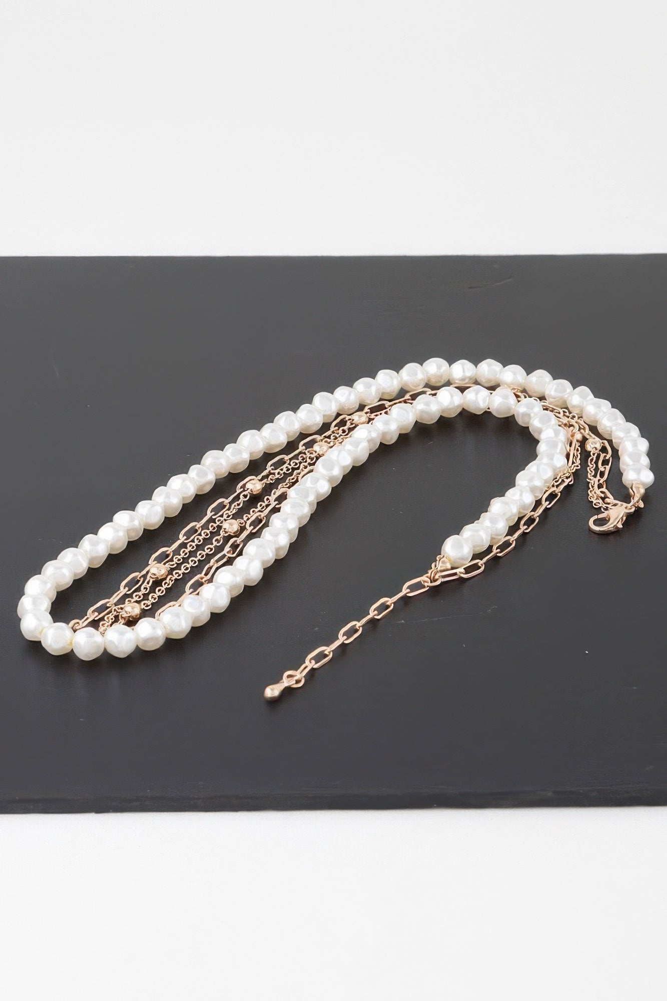 Triple Pearl Chain Necklace - All Season Fashion