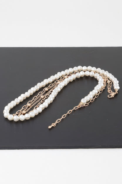 Triple Pearl Chain Necklace - All Season Fashion