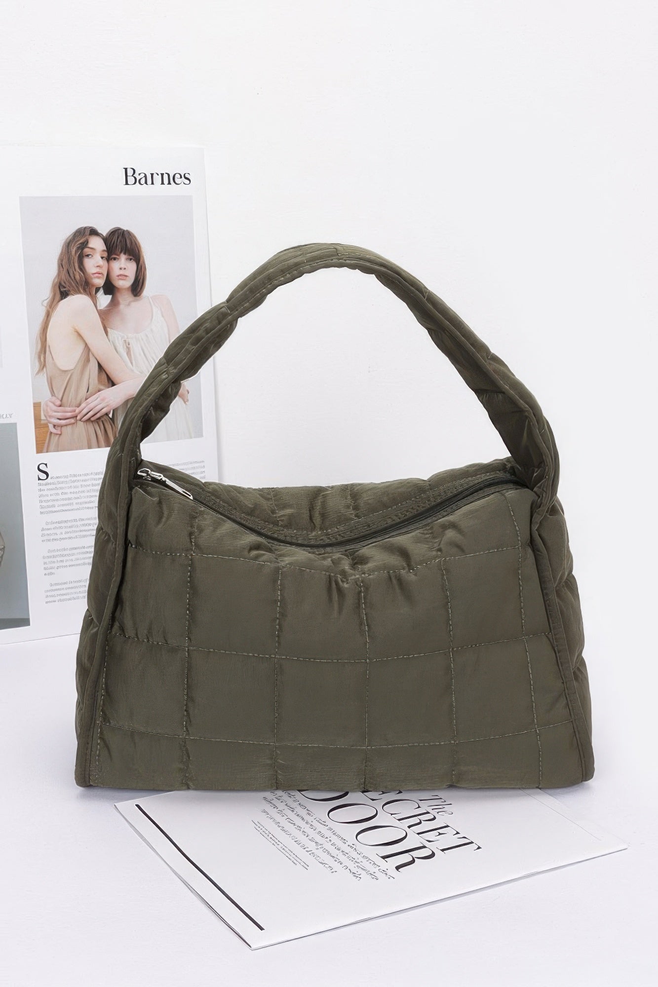 Quilted Nylon Shoulder Bag - All Season Fashion