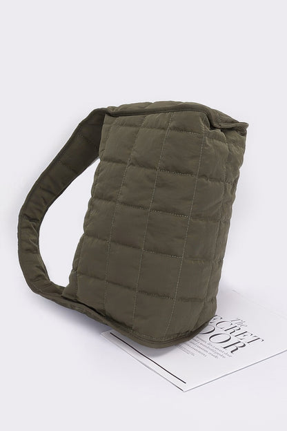 Quilted Nylon Shoulder Bag - All Season Fashion