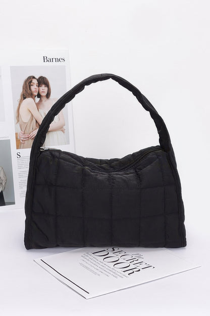 Quilted Nylon Shoulder Bag - All Season Fashion